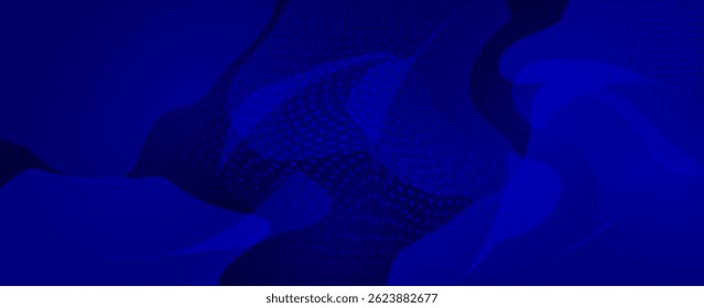 dark blue Abstract modern background with dynamic circle shapes and halftone dots.  gradient geometric shapes element. for booklet, banner, cover, poster, flyer, website, brochure. vector
