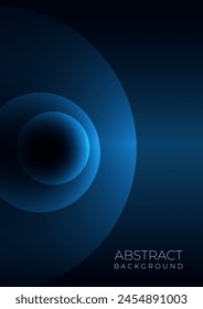 Dark blue abstract modern vertical background with glowing sphere shapes. Cover design template. Vector illustration