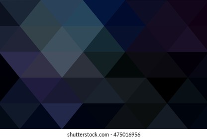 Dark blue abstract mosaic background. Triangular geometric sample with gradient.  The polygonal design can be used for your web site.