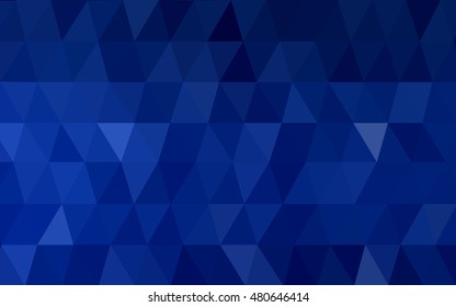 Dark blue abstract mosaic background. A vague abstract illustration with gradient. Triangular pattern for your business design.