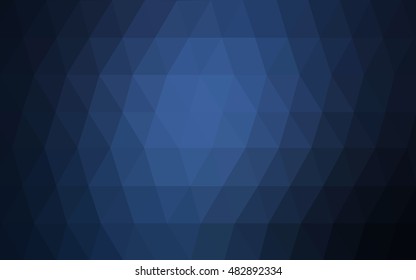 Dark blue abstract mosaic background. Geometric illustration in Origami style with gradient.  The completely new template can be used for your brand book.