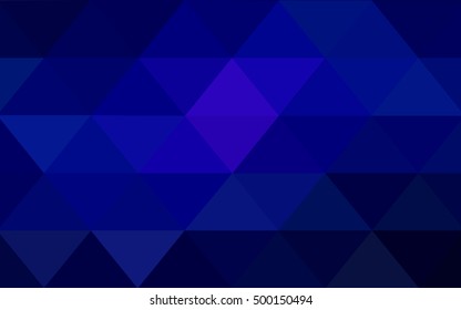 Dark blue abstract mosaic background. A completely new color illustration in a vague style. The best triangular design for your business.