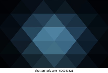 Dark blue abstract mosaic background. Geometric illustration in Origami style with gradient.  Triangular pattern for your business design.