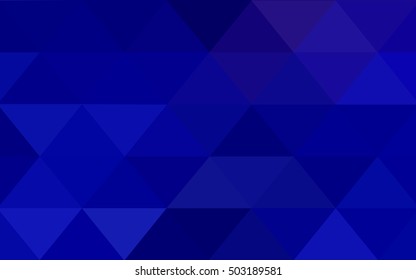 Dark blue abstract mosaic background. A completely new color illustration in a vague style. The best triangular design for your business.