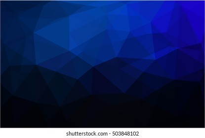 Dark blue abstract mosaic background. Geometric illustration in Origami style with gradient.  Triangular pattern for your business design.