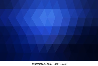 Dark blue abstract mosaic background. Modern geometrical abstract illustration with gradient. The template can be used as a background for cell phones.