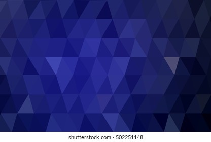 Dark blue abstract mosaic pattern. Creative illustration in halftone style with gradient. Brand-new style for your business design.