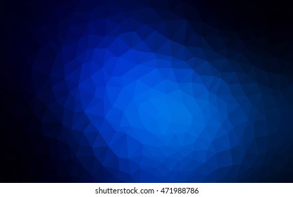 Dark blue abstract mosaic template. Triangular geometric sample with gradient.  The completely new template can be used for your brand book.