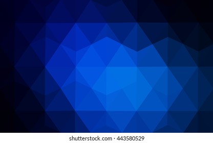 Dark blue abstract polygonal template. An elegant bright illustration with gradient. The template can be used as a background for cell phones.