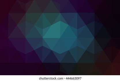 Dark blue abstract polygonal template. Colorful abstract illustration with gradient. The polygonal design can be used for your web site.