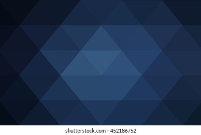 Dark blue abstract polygonal template. Brand-new colored illustration in blurry style with gradient. The template can be used as a background for cell phones.