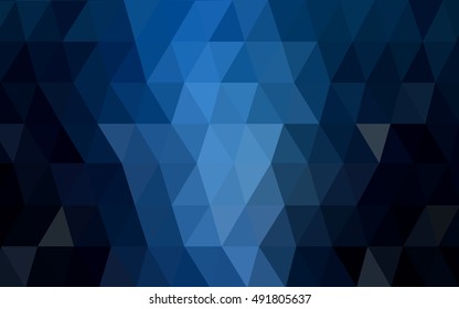 Dark blue abstract polygonal template. A sample with polygonal shapes. The textured pattern can be used for background.