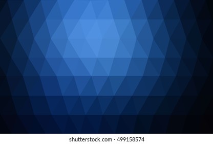 Dark blue abstract polygonal template. Brand-new colored illustration in blurry style with gradient. The template can be used as a background for cell phones.