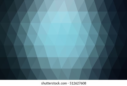 Dark blue abstract polygonal template. A completely new color illustration in a vague style. Brand-new design for your business.