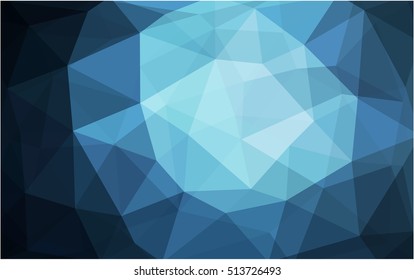 Dark blue abstract polygonal template. Brand-new colored illustration in blurry style with gradient. Brand-new design for your business.
