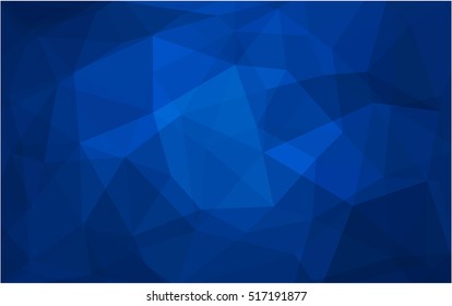 Dark blue abstract polygonal template. Creative illustration in halftone style with gradient. The template can be used as a background for cell phones.