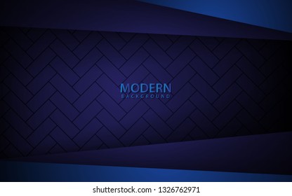 Dark blue abstract realistic background. Overlap layer on pattern background. 3D backdrop. vector illustration.