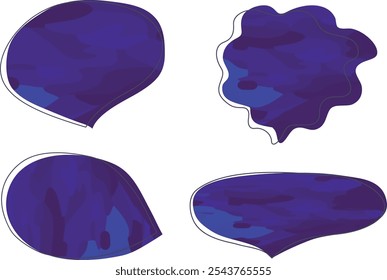 azul escuro abstrato bolhas de fala definir vetor