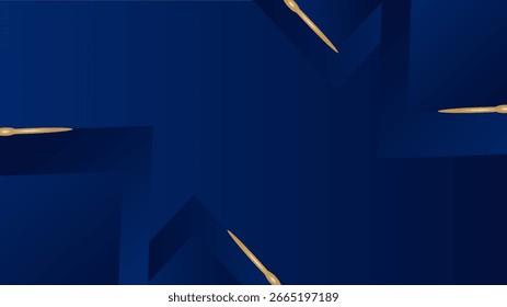 Diseño de Anuncio ancho de rayas abstractas azul oscuro