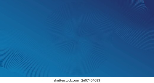 Dark blue abstract style vector background with bright and elegant glowing circle lines stacked together, 3D cover of business presentation banner or night party