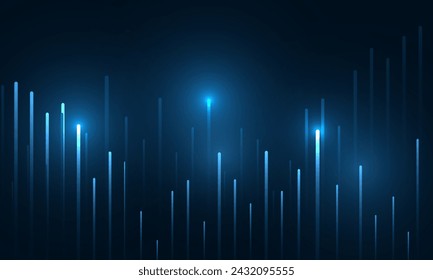 Fondo abstracto azul oscuro de la tecnología con el gráfico de la vela del negocio gráfico del concepto del comercio de la inversión del mercado de valores. Ilustración de vector