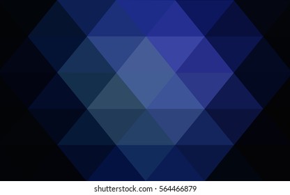 Dark blue abstract textured polygonal background. Vector blurry triangle design. Pattern can be used for background.
