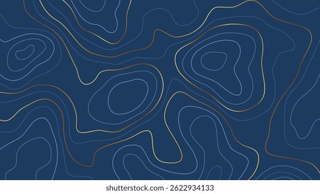 Dark Blue Abstract Topographic Map Background