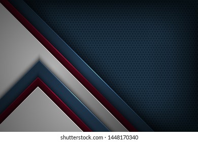 Dark blue abstract vector background with overlapping characteristics.