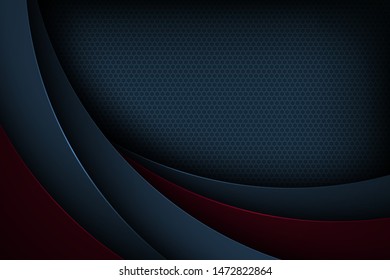Dark blue abstract vector background with overlapping characteristics.