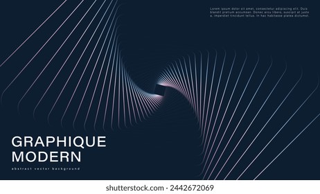 Dark blue abstract vector background with lines. Abstract geometric design for wallpapers, covers, posters, banners, covers. Speed, path, movement.