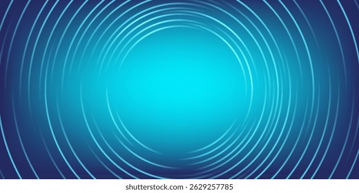 Dark blue abstract vector background with bright and elegant glowing circle lines stacked together, 3D cover of business presentation banner or night party