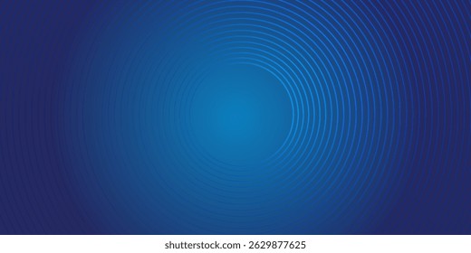 Dark blue abstract vector background with bright and elegant glowing circle lines stacked together, 3D cover of business presentation banner or night party. modern