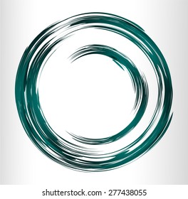 dark blue Abstract vector bright painting design element. circle frame Drawing. Hand drawn. round shape background. smudges. white background. bronze, metal. text box. Brochure. card. banner. label