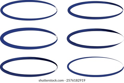 dark blue abstract watercolor ellipse set vector