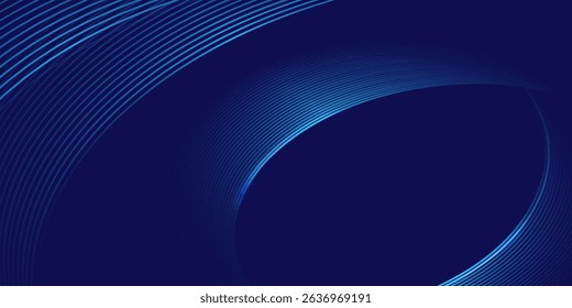 Dark Blue Abstract Wave Background. modern light curve