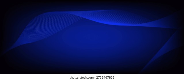 Fondo de onda Abstractas azul oscuro con líneas fluidas. Diseño moderno de moda en Ilustración vectorial