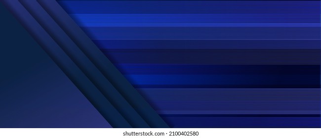 Dark blue abstract wide background with light blue stripes decoration. modern concept with bright light stripe background. abstract, business, corporate, pattern, texture, wide