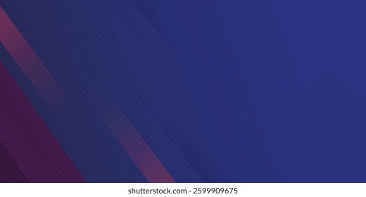 Dark blue abstract wide background with red light line stripes decoration. Modern tech corporate concept background design