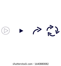 Dark blue arrow designs. Different vector design of a pointer icon. 