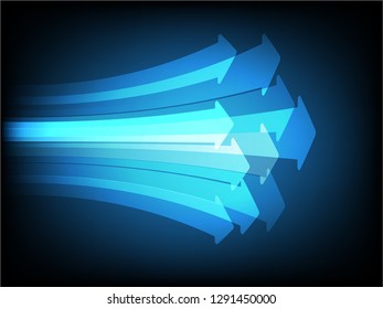 Dark blue arrow Light Abstract. move motion blur.