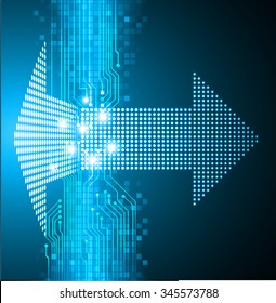 dark blue arrow Light Abstract Technology background for computer graphic website internet and business. circuit. illustration. digital. infographics. binary code background. www.vector.Spark