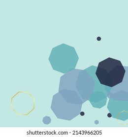 Dark Blue Atom Background Blue Vector. Geometric Energy Background. Communication Illustration. Blue-Gray Cell Biology. Hexagon Texture.