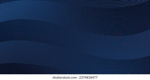 Dark blue background 3D modern wave curve abstract presentation background. Luxury paper cut background. Abstract decoration, golden pattern, halftone gradients, 3d Vector illustration