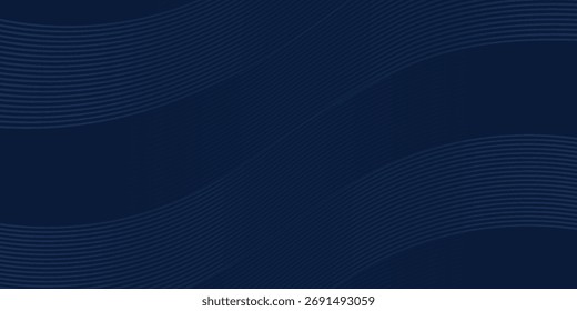 Fondo azul oscuro Fondo de presentación abstracto de curva de onda moderna 3D. Fondo de corte de papel de lujo. Decoración Abstractas, patrón de oro, Gradientes de semitono, Ilustración vectorial 3D