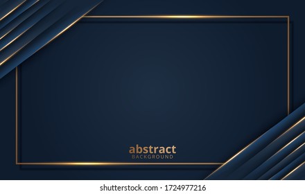 dark blue background with 3D style. abstract background. Vector illustration