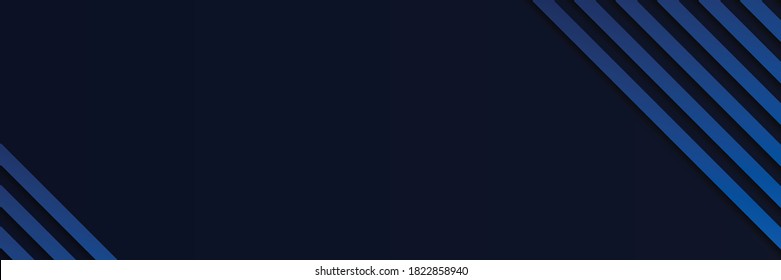 Dunkelblauer Hintergrund. Abstrakter schwarzer Hintergrund mit Linienstreifen überlappen sich in blauer Farbe. Vektorgrafik für Präsentationsdesign, Flyer, Banner, Hintergrund, Poster, Visitenkarte und vieles mehr