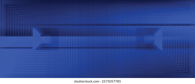 Dark blue background with abstract graphic elements