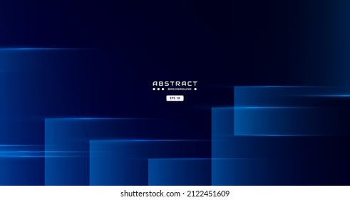 fondo azul oscuro con forma cuadrada clara abstracta, flecha, dinámica y concepto de banner deportivo.