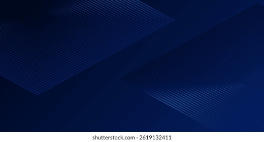 Fondo azul oscuro. Abstractas líneas brillantes de lujo curvadas superpuestas sobre fondo azul oscuro.  Fondo de corte de papel de lujo. Decoración Abstractas, patrón dorado, Gradientes semitonos.