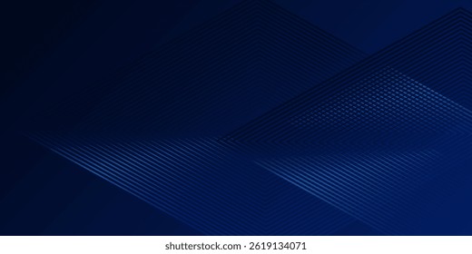 Fondo azul oscuro. Abstractas líneas brillantes de lujo curvadas superpuestas sobre fondo azul oscuro.  Fondo de corte de papel de lujo. Decoración Abstractas, patrón dorado, Gradientes semitonos.